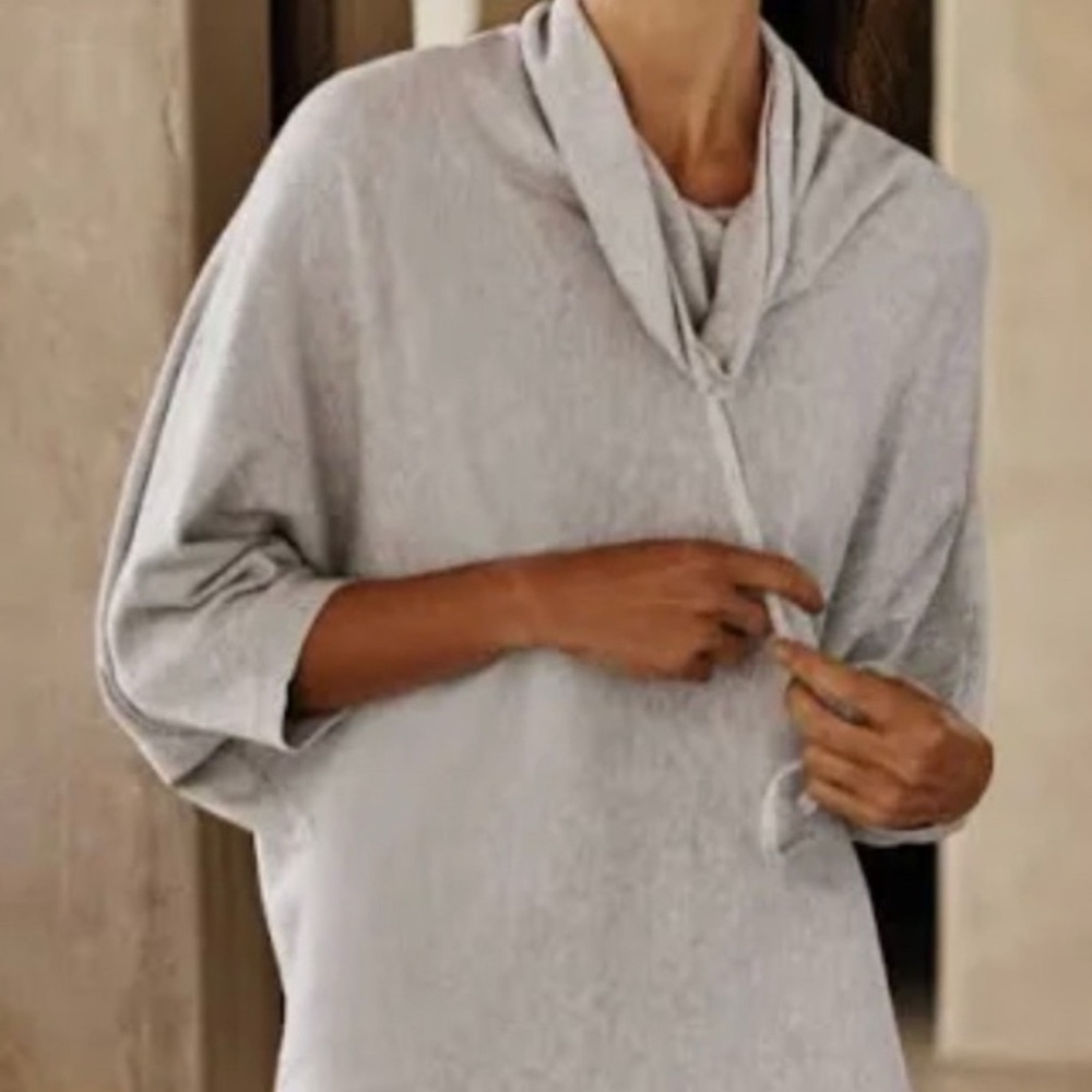 J Jill Pure Jill Cashmere Blend Dolman Sweater 3/4 sleeve Gray